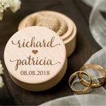 Custom Names & Date Engraved Wooden/Rustic Ring/Gift Box