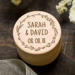 Custom Names & Date Engraved Wooden/Rustic Ring/Gift Box