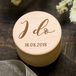 Custom Names & Date Engraved Wooden/Rustic Ring/Gift Box