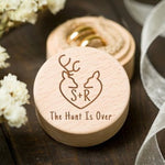 Custom Names & Date Engraved Wooden/Rustic Ring/Gift Box
