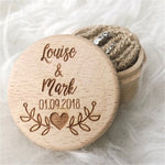 Custom Names & Date Engraved Wooden/Rustic Ring/Gift Box