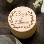 Custom Names & Date Engraved Wooden/Rustic Ring/Gift Box