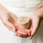 Custom Names & Date Engraved Wooden/Rustic Ring/Gift Box