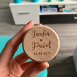 Custom Names & Date Engraved Wooden/Rustic Ring/Gift Box