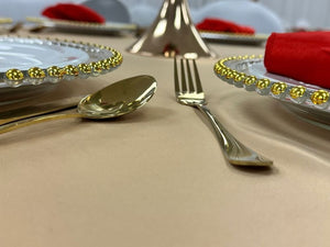 Location Assiettes Et Utensils Argent et Or / Plates Silver and Gold Cutlery Rental