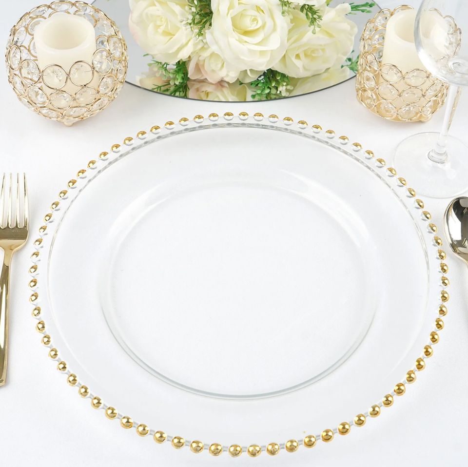 Assiette en Verre - Location / Glass Charger Plates Rental