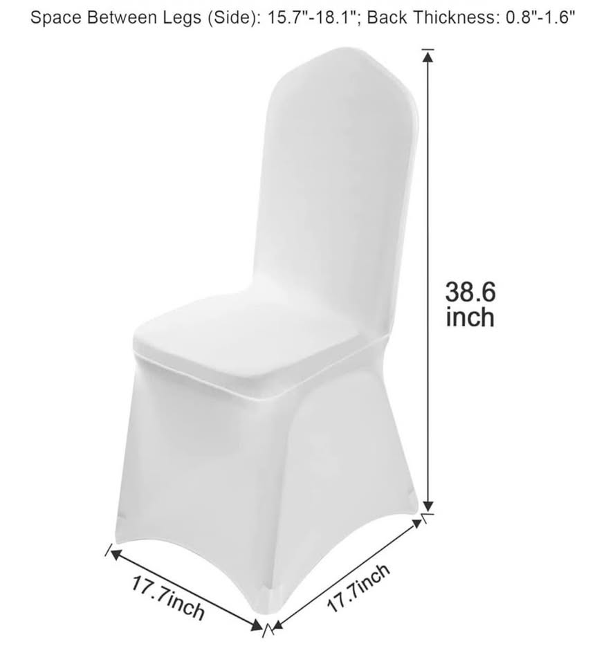 White Spandex Chair Covers Rental / Location Housses de Chaises