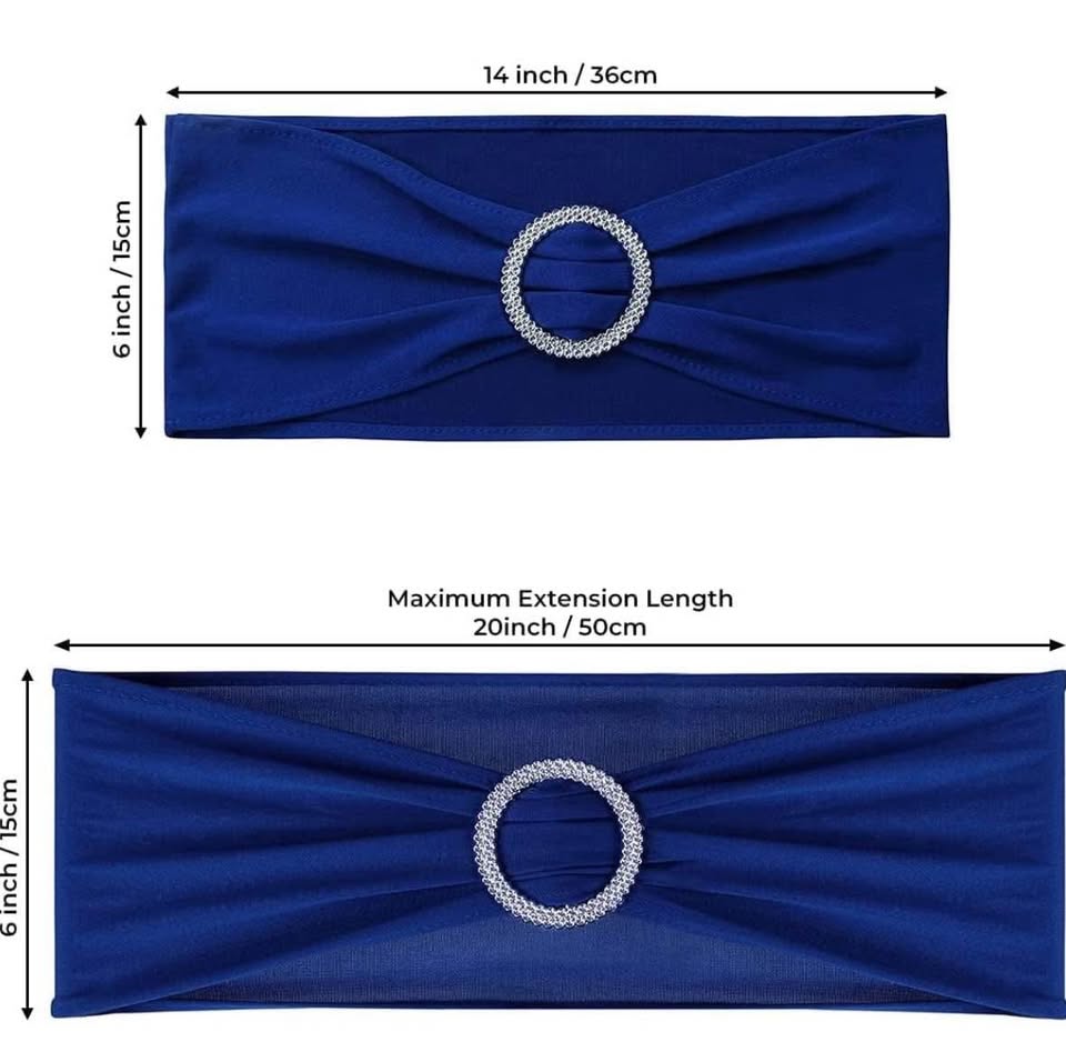 Location ceintures de chaise bleues / Blue Chair Sashes Rental