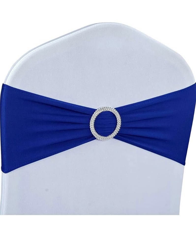 Location ceintures de chaise bleues / Blue Chair Sashes Rental