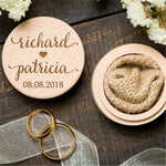 Custom Names & Date Engraved Wooden/Rustic Ring/Gift Box