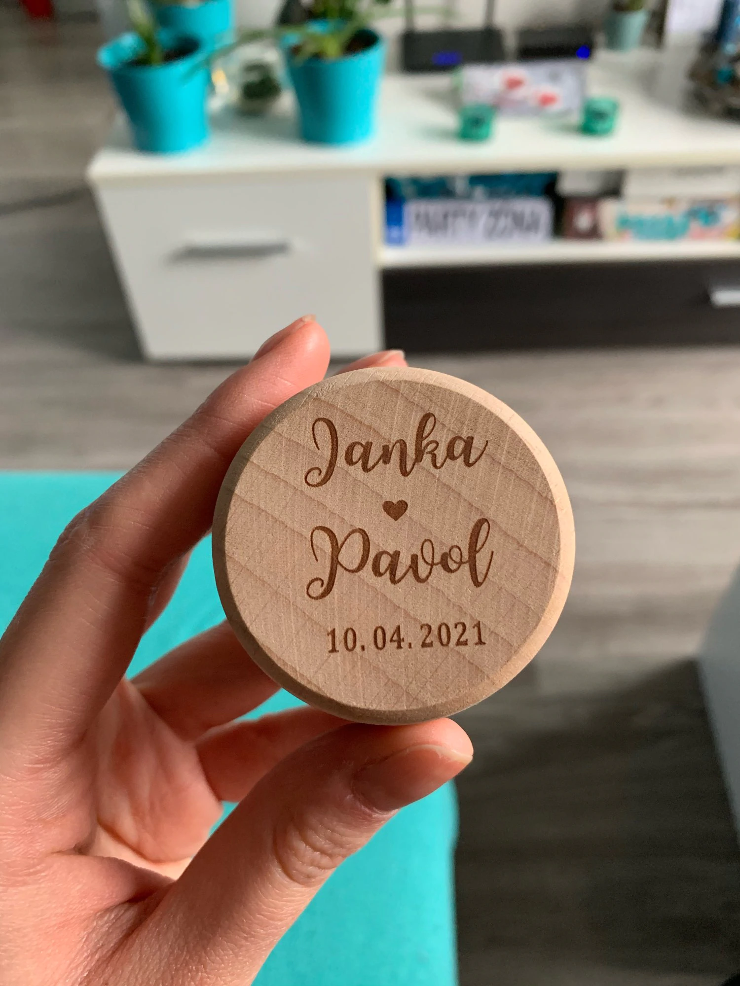 Custom Names & Date Engraved Wooden/Rustic Ring/Gift Box
